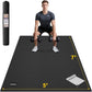 CAMBIVO Large Exercise Mat for Home Workout, 8'x6'/7'x5'/6'x4' (7 mm) Extra Thick Exercise Mat for Home Gym, Shoe-Friendly, Non-Slip Gym Mat for Jump Rope, Weights, Cardio, Fitness