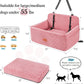 Dog Car Seat for Medium/Large Dogs, Pet Booster Seat for Under 55 lbs or 2 Small Dogs, Detachable & Washable Dog Car Bed for Backseat with 2 Safety Leashes (Pink)