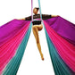 DASKING Aerial Silks Starter Kit - Durable 11Yards of Aerial Yoga Hammock with Hardware, Aerial Swing for Acrobatic Flying Yoga & All Levels (Aerial Rigging Point Up to 14ft)
