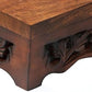 Elevated Pet Feeder for Dogs and Cats - Scroll Carved Wood Raised Dog Bowl Stand - Pet Feeding Stand with Two Steel Bowls - Raised Dog Bowl for Food and Water - Pet Feeding Station -17x11x4- IRONGATE