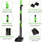 Non-Breakable Pooper Scooper, Dog Pooper Scooper Tray & Rake Set with Adjustable Stainless Steel Long Handle for Large Medium Small Dogs (Green)