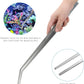 Aquarium Aquascape Tools Kit 15in, 4 in 1 Anti-Rust Aquatic Plant Aquascaping Tool Stainless Steel Tweezers Scissor Spatula for Aquarium Tank Clean Fish Tank Aquascape Accessories Set(Silver)