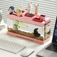 Modern Acrylic Betta Fish Tank Aquarium Kit with LED Lighting and USB Charging Ports 20 Gallon Small Fish Tank for Home Office Decor, Ideal for Living Rooms, bedrooms (Pink)
