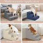 GGIB Dog Stairs for Small Dogs Cats Non-Slip Dog Steps for High Bed Pet Stairs for Sofa Couch Pet Ramp Pet Steps with Removable Washable Cover, Brown, 22" H, 5-Step