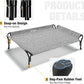 Veehoo Cooling Elevated Dog Bed, Raised Pet Cot with Guardrail & Slope Headrest, Durable Breathable Teslin Mesh, Non-Slip Feet, Washable Dog Couch Bed for Indoor & Outdoor, 39.5" x 28", Black Silver