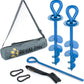 ROYAL-PAW Dog Tie Out Stake - for Large Dogs up to 210 lbs - Heavy Duty Dog Stake for Yard, Beach & Camping Outside - Best in Ground Anchor for a Dog Cable, Leash, Lead Tether (1, Blue)