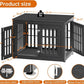 38" Heavy Duty Dog Crate Furniture for Small,Medium and Large Dogs,Rustic Wooden Dog Cage Kennel Indoor Furniture with Waterproof Top,Decorative Pet House Side End Table (Black)