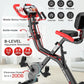 pooboo Folding Exercise Bike, Foldable Upright Stationary Bike, Indoor Cycling Magnetic X-Bike with 8-Level Adjustable Resistance, 6.6 LBS Flywheel, 300LB Capacity, Bottle Holder & Back Support Cushion for Home Gym