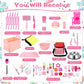 65 Pcs Puppy Supplies Starter Kit Small Dog Essentials Includes Dog Leash, Toys, Bowl, Brushes, Water Bottles, pet Blankets Puppy Accessories for New Welcome Gift Supplies(Cute,Pink)