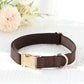 PET ARTIST PU Leather Dog Collar, Bright & Stylish Brown Dog Collar with Quick Release Gold Metal Buckle, Soft Nylon Padded Durable Pet Collars Adjustable for Medium Dogs, Neck Fit 13-19"