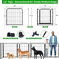 Dog Playpen Outdoor Extra Wide 8 Panels Heavy Duty Dog Fence 32" Height Anti-Rust with Doors Portable for RV Camping Yard, Total 21FT, 35 Sq.ft, Snowy Black