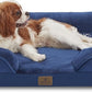 Bedfolks Orthopedic Dog Bed, Waterproof Dog Sofa Bed for Medium Dogs, Egg Foam Pet Couch Bed with Removable Washable Cover and Nonslip Bottom, Navy Blue