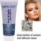 MEICOLY Black and Clear White Face Body Glitter Set,Mermaid Face Glitter Gel,Singer Concerts Festival Rave Accessories,Chunky Sequins Glitter Face Paint for Women and Kids,Sparkling Glitter Makeup