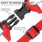 PUPTECK No Pull Dog Harness Soft Adjustable Basic Nylon Step in Puppy Vest Outdoor Walking with ID Tag Medium Red