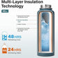 Insulated Water Bottle | Thickened Stainless Steel Vacuum Metal | Portable Sports Water Jug for Gym and Hiking with Straw, Carrier Bag, Handle Strap | BPA-Free 40 oz