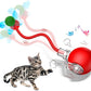 Interactive Cat Ball Toy - 2025 Smart Rolling Cat Toy with Shiny Tail, Motion Activated Boredom Relief for Indoor Cats, USB Rechargeable & Obstacle Avoidance