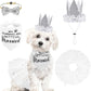SCENEREAL Dog Wedding Outfit Dress with Bandana Bowite Collar and Crown Hat Set for Dog Girls, Puppy Kitty Party Supplies, Tutu Skirt Costume for Small Medium Large Dogs Girl Cats