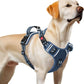 Timos Dog Harness Large Sized, No Pull Pet Harness with Neck Lockable Snap,No Choke Front Clip Dog Reflective Vest,Adjustable Metal Rings 3 Buckles,Easy Control Handle for Large Dogs Royal Blue XL