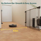 Cumbor 29.2-43" No Bottom Bar Baby Gate for Stairs, 2-in-1 Hardware Mounted Dog Gate Indoor, Pet Gate for Doorways with Large Walk Thru Door, Child-Proof Safety Gate for Top & Bottom of Stairs (Brown)