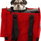 SturdiBag Pro 2.0 Pet Travel Carrier for Cats and Dogs | Soft Sided Pet Carrier Bag with Safety Clips and Seatbelt Straps for Airplane or Car Travel | Cube, Red