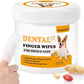 Dental Care Finger Wipes for Dogs & Cats, Reduces Plaque & Tartar Freshens Breath, Pre-Soaked Pet Teeth Wipes, Easy to Use Disposable Oral Cleaning Pads, Peanut Flavor