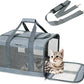 BELLA & PAL Cat Carrier Travel Bag, Airline Approved Lightweight Cat Carrier, Soft Sided Pet Carrier for Puppy Dogs Up to 18lbs, Collapsible Kitten Bag with Removable Waterproof Mat, Ventilated Mesh