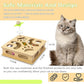 Interactive Wooden Cat Puzzle Toy Box Indoor Hunting Play Toy to Stimulate Your Cat’s Energy and Instincts (Burlywood)