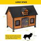 Aivituvin Large Dog House Anti-Chewing Metal Frame Design Insulated Wooden Dog Kennel with Unique Design Roof, Weatherproof Dog House for Outdoor Indoor
