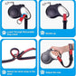 PetBonus 2 Packs Short Dog Leash, Safety Wrist Strap for Retractable Dog Leash, Reflective Design and Adjustable Soft Padded Handle, Extra Layer Security for Pet Stroller (Red, Red)