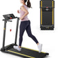UREVO Treadmill with Desk Workstation, Walking Pad Treadmills for Home Office, Under Desk Compact Design Treadmill with HIIT Programs, Remote Control, LED Display