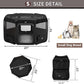 DONORO Dog Playpen Portable Pet Play Pens for Small Dog/Cat/Rabbit/Chicks, Cat Playpen Indoor/Outdoor with Carring Case, Removable Zipper Top and Bottom (Black, Small (29"x29"x15"), 8)
