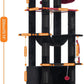 Heybly Tall Cat Tree, 78-inch Multi-Level Cat Tower for Indoor Cats, 2 Widened Plush Perches Cat Condo with Scratching Board and Big Caves, Black and Red HCT033BR