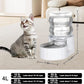 Sfozstra Automatic Gravity Dispenser for Cats: 4L White Stainless Steel Water Bowl Feeder - Great for Family Homes and Outdoor Activities