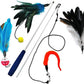 Pet Fit For Life 4 Piece Dual Rod Feather Teaser and Exerciser for Kitten and Cats - Cat Toy Interactive Cat Wand