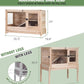 GUTINNEEN Guinea Pig Cage Rabbit Cage Indoor with Chew-Proof Edges, Clean Deep Tray, Leakproof PVC Layer, Small Animals Cage with Adjustable Legs - Natural Wood Color