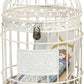 Red Co. 9.5” Dia Round Decorative Rustic Lockable Metal Birdcage Wedding Card Holder, White