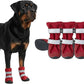 Spark Paws Dog Shoes, Waterproof Dog Boots for Medium to Large Dogs, Non Slip, Breathable Dog Booties and Paw Protectors - 4PCS Doggie Hiking Boots with Reflective Straps, Red, Size 7