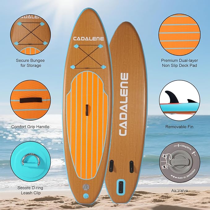 Inflatable Stand Up Paddle Board with SUP Accessories, Anti-Slip EVA Deck,10’ Family-Friendly Inflatable Paddle Boards for Adults & Youth of All Skill Levels