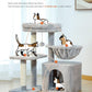 PEQULTI Small Cat Tree, [28.5''] Cat Tower for Indoor Cats, 2 Styles Activity Tree with Cat Scratching Posts, Big Hammock and Removable Top Perch Grey