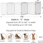 ZJSF Foldable Freestanding Indoor Dog Gate for House Wood White Long Pet Gates Dog Fence for Stairs Puppy Gates for Hallways,Pet Fence, Puppy Gate,Support Feet Included 24 "Height-6 Panels