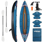 Inflatable Kayak, Portable Ripstop Oxford Cloth Recreational Touring Kayak with Fiberglass Kayak Paddle, Hand Pump and Carrying Bag, 1/2 Person