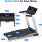 WELLFIT Treadmill for Home, 2 Level Incline Heavyduty Treadmill with Pulse Sensor, 4.0 HP, 1.0-10.0 MPH, 450/360 lbs Capacity, Large Running Area Treadmills with Bluetooth Player & LED Display