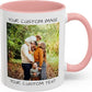 Personalized Coffee Mug – Custom Photo, Text, or Logo Ceramic Mug Tea Cup | Taza Personalizada with Picture or Message | Customized Gift Idea for Men & Women, Mom, Dad, Friends - White/Pink | 11oz