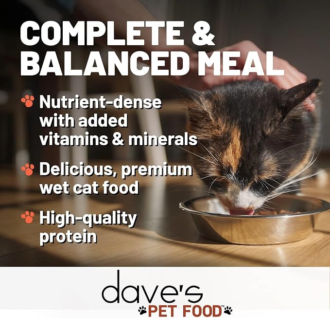 Dave's Pet Food Grain Free Wet Canned Cat Food Pate(Chicken), Made in USA Naturally Healthy, Wheat & Gluten-Free, 12.5 oz Cans (12 Pack)