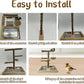 Tfwadmx Bird Perch Natural Wood Stand Toy Parrot Play Stand Platform and Hanging Bird Nests Bird Cage with Removable Tray and 2 Stainless Steel Cups for Parakeets Canaries Cockatiels Conure Lovebirds