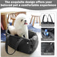 2 and 1 Center Console Dog Car Seat & Carrier for Small Dogs, Large Leather Dog Car Bed with Storage Pocket, Waterproof PVC Leather Seat Travel Bed for Front & Back Seat, Clip-On Safety Leash