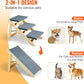 VEVOR Wood Pet Stairs/Pet Steps, 2-in-1 Foldable Wooden Dog Stair for Beds, Sofa and Cars, Dog Stairs & Ramp with 3 Steps for Small Medium Large Pet, up to 150 lbs