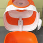 PawHut Cat Litter Box with Lid, Covered Litter Box w/High Sides, Air Freshener, Large Two-Way Entrance Kitty Toilet, Foldable, Easy Clean, Orange