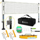 Heavy Duty Volleyball Net Outdoor with Steel Anti-Sag System, Adjustable Aluminum Poles, Professional Volleyball Nets Set for Backyard and Beach, Volleyball and Carrying Bag