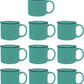 DISCOUNT PROMOS Ceramic Campfire Coffee Mugs 13 oz. Set of 10, Bulk Pack - Perfect for Tea, Espresso, Cappuccino, Hot Cocoa - Mint